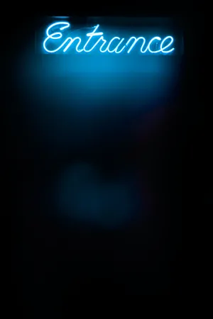 Entrance Sign In Neon Blue Iphone Wallpaper