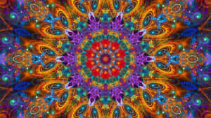 Entrancing Psychedelic Fractal Pattern Wallpaper