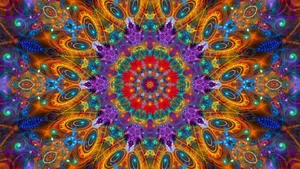 Entrancing Psychedelic Fractal Pattern Wallpaper
