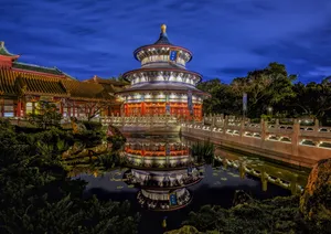 Epcot China Pavilion Night Reflection Wallpaper