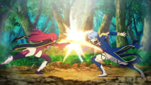 Epic Anime Forest Duel Wallpaper