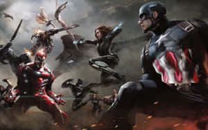 Epic Avengers Battle Artwork Wallpaper