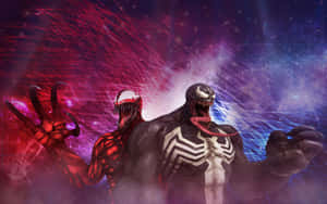 Epic Battle Between Carnage And Venom Wallpaper