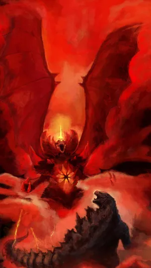 Epic Battle Between Godzilla And Destoroyah Wallpaper