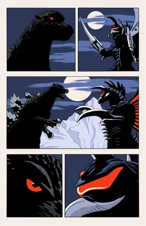 Epic Battle Between Godzilla And Gigan Wallpaper