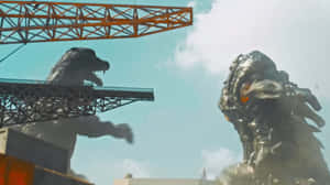 Epic Battle Between Godzilla And Hedorah Wallpaper