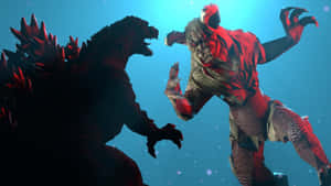 Epic Battle Between Godzilla And King Caesar Wallpaper