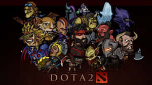 Epic Battle Between Iconic Dota 2 Heroes Wallpaper