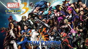 Epic Battle Between Marvel And Capcom Characters Wallpaper