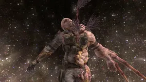 Epic Battle Between Master Chief And The Flood In Halo Wallpaper