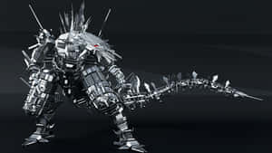 Epic Battle Between Robot Godzilla And Its Nemesis In A Futuristic City Wallpaper