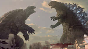 Epic Battle: Godzilla Vs Gamera In Stunning Hd Wallpaper Wallpaper