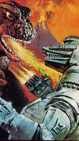 Epic Battle: Godzilla Vs Mechagodzilla Wallpaper