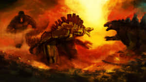 Epic Battle: Godzilla Vs Mechagodzilla Wallpaper