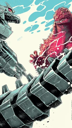 Epic Battle: Godzilla Vs Mechagodzilla Wallpaper