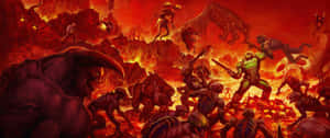 Epic_ Battle_ In_ Hellish_ Landscape Wallpaper