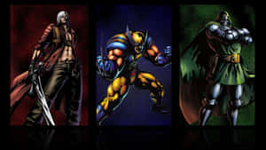 Epic Battle: Marvel And Capcom Heroes Unite Wallpaper