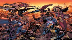 Epic Battle Of Marvel Heroes In Secret Wars Wallpaper