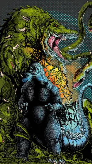 Epic Battle Of Titans: Godzilla Vs Biollante Wallpaper