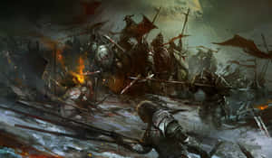 Epic_ Battle_ Scene_ Artwork Wallpaper