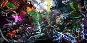 Epic Battle Scene From A Moba Game Wallpaper