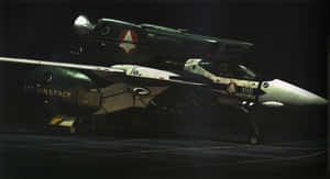 Epic Battle Scene From The Classic Anime Series Robotech Wallpaper