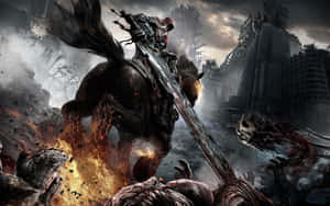 Epic Battle Scene In Dark War Wallpaper