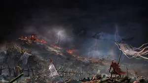Epic Battle Scene In Dark War Wallpaper