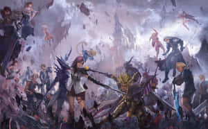 Epic Battle Scene In Final Fantasy Dissidia Wallpaper