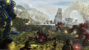 Epic Battle Scene In The Battletech Universe Wallpaper