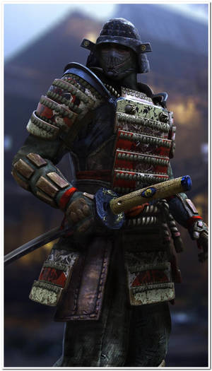 Epic Battle Stance Of Orochi Warrior From For Honor Game On Phone Screen Wallpaper