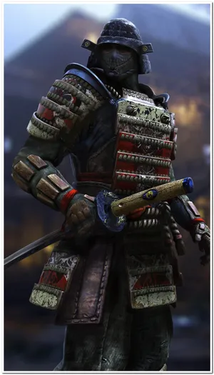 Epic Battle Stance Of Orochi Warrior From For Honor Game On Phone Screen Wallpaper