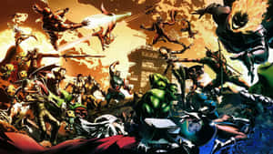 Epic Battle Unleashed: Marvel Vs Capcom Characters Wallpaper