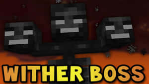 Epic Battle With The Minecraft Wither Boss Wallpaper