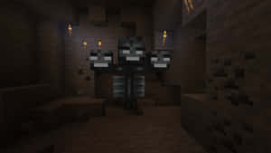 Epic Battle With The Wither Boss In Minecraft Wallpaper