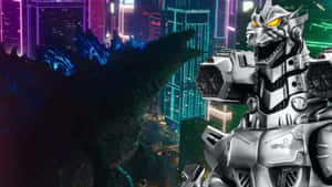 Epic Clash Between Godzilla And Mechagodzilla Wallpaper