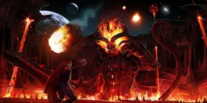 Epic_ Confrontation_ Surtur_vs_ Thor Wallpaper
