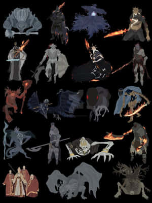 Epic Confrontation With A Powerful Boss In Dark Souls Wallpaper