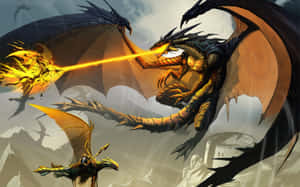 Epic_ Dragon_ Battle_ Fantasy_ Art Wallpaper