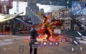 Epic Dragon Battle In A Fantasy Game Wallpaper