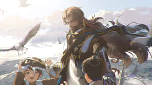 Epic Fantasy Heroand Companions Wallpaper