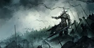 Epic Fantasy Landscape With Floating Islands Wallpaper