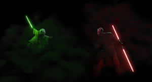 Epic Galactic Battle: Lightsaber Duel Wallpaper