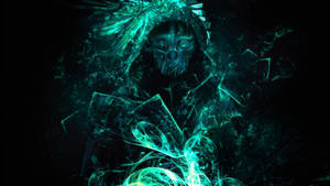 Epic Glowing Green Skeleton Wallpaper