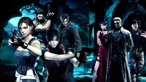 Epic Group Shot Of Resident Evil Characters Wallpaper