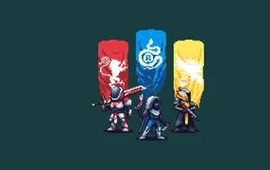 Epic Guardians On A Mission In Destiny Wallpaper