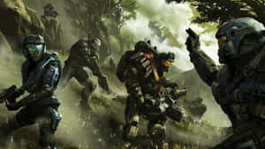 Epic Halo Battle In Action Wallpaper