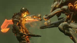 Epic Halo Battle In Action Wallpaper