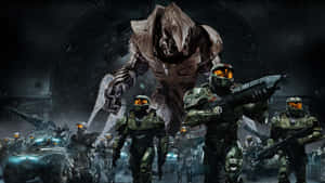 Epic Halo Battle In Vibrant Sci-fi Universe Wallpaper