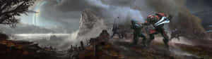 Epic Halo Battle Scene Wallpaper
